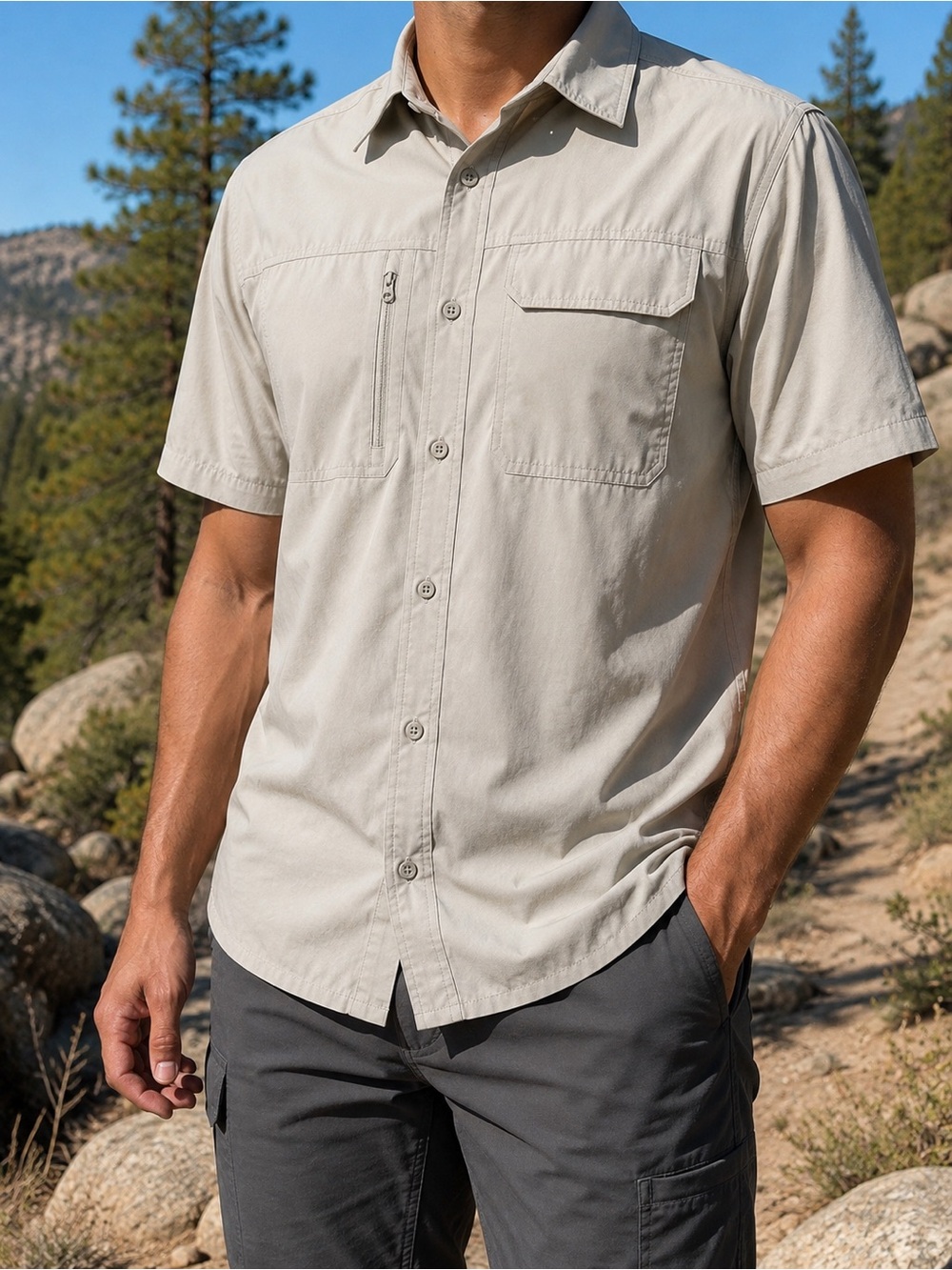 Under Armour Men’s HeatGear Loose Fit Short Sleeve Button-Up Shirt – Medium